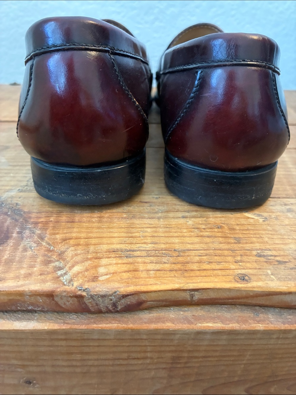 Cole Haan Men's sz 8 1/2 Vintage Penny Loafer Burgundy Classic Preppy Academia - Picture 3 of 8